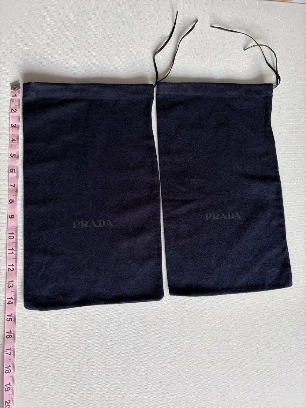 Prada Navy Drawstring Dust Bag Pair for Men